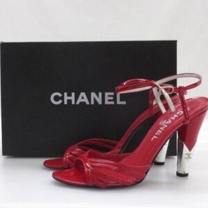 Chanel  cocomark Red Strappy Heels
